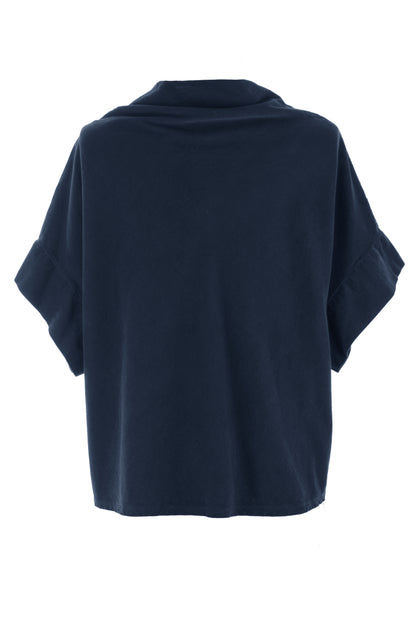 Slash Cowl Neck Corduroy Top