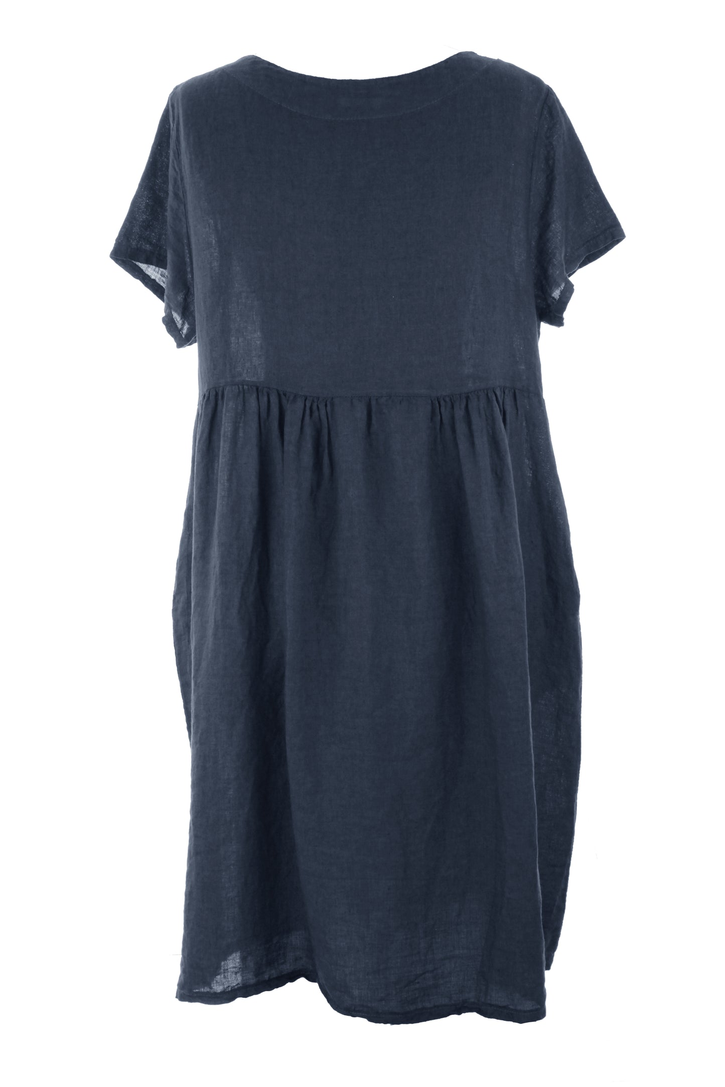 Short Sleeve 2 Pocket Linen Dress