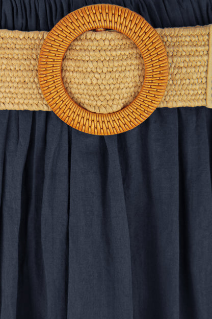 Tiered Midi Skirt with Belt
