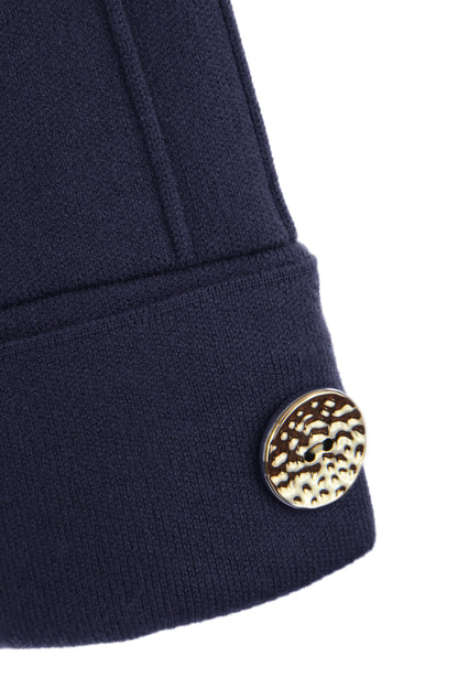 Button Detail 3/4 Sleeve Heavy Knit Jumper