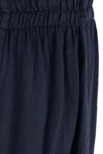 2 Slit Pocket Barrel Leg Linen Trouser