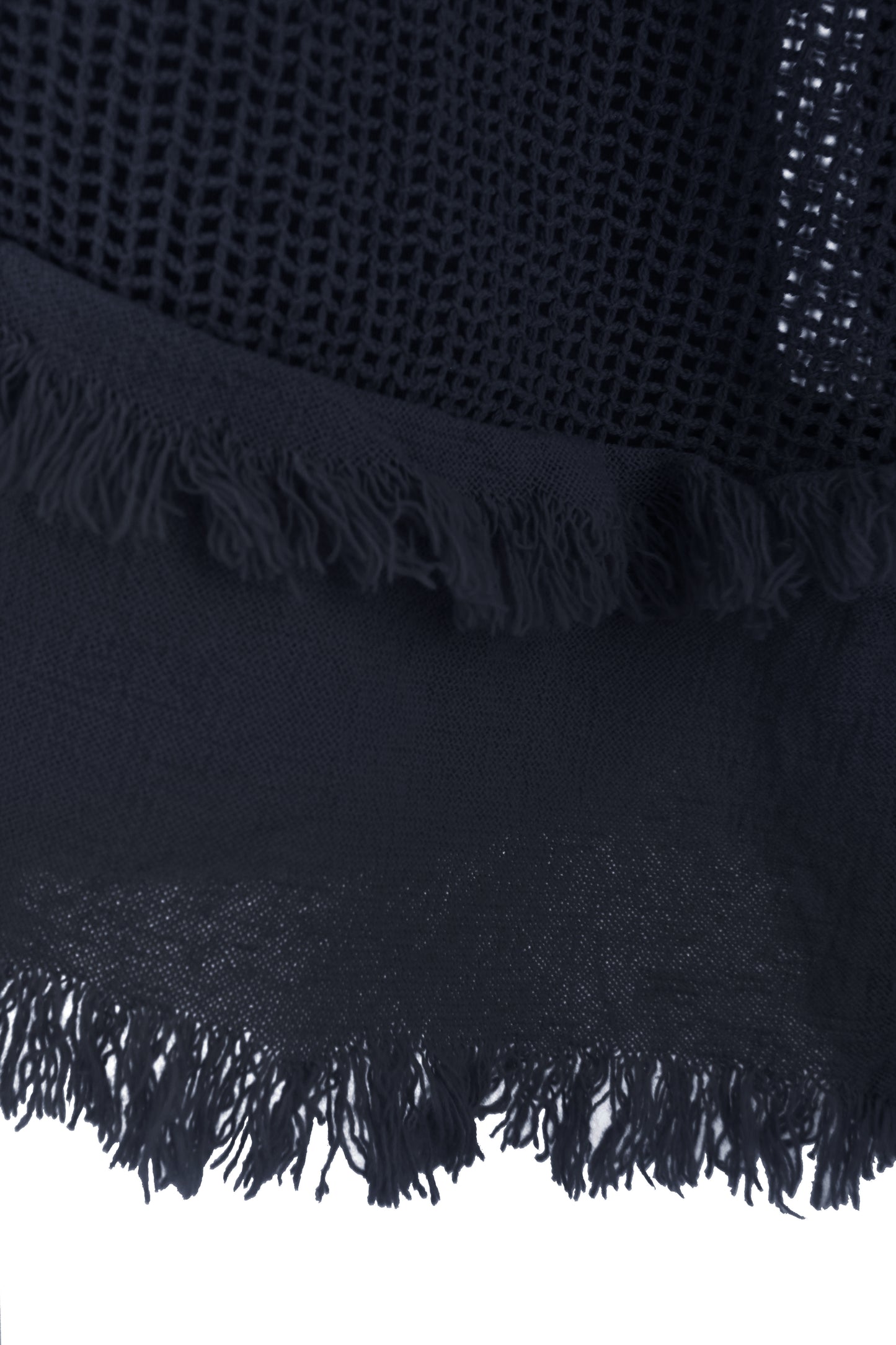 Frayed Trim Mesh Top with Vest