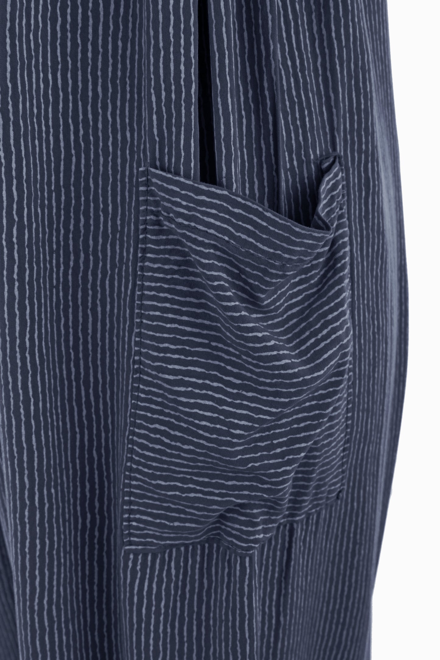 Button Detail Stripe Jumpsuit