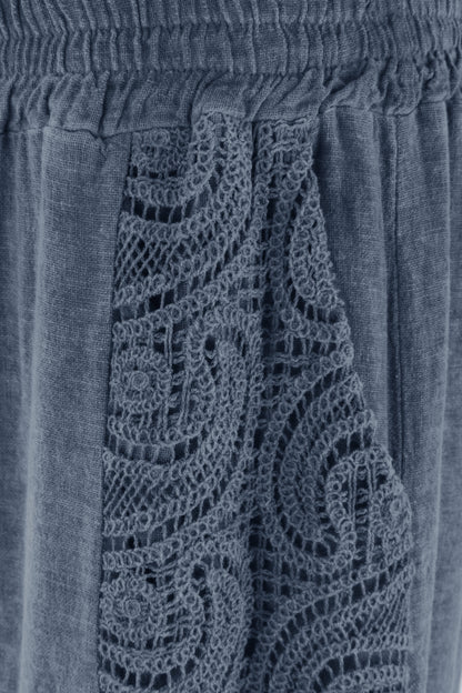 2 Crochet Pocket Linen Trouser