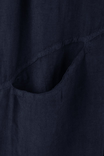 2 Slit Pocket Barrel Leg Linen Trouser