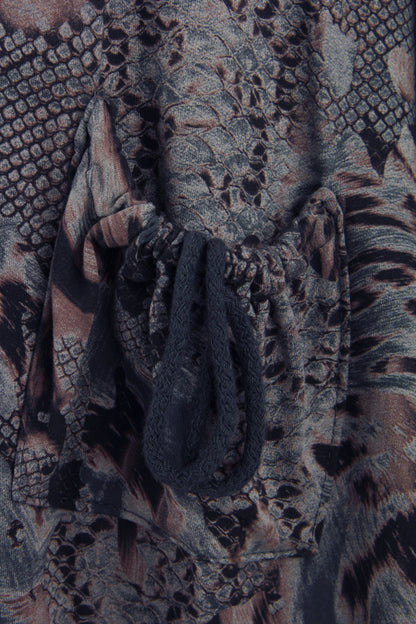 Abstract Leopard Print Cowl Neck Dress