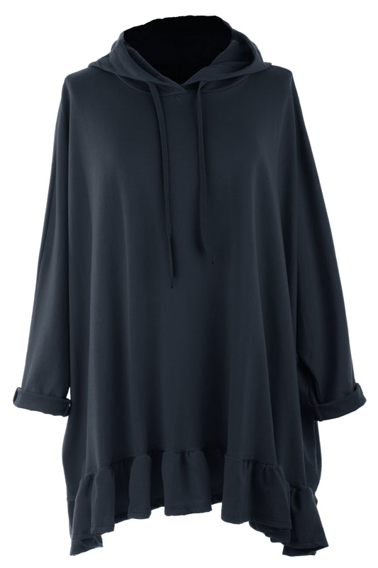 Frill Hem Hooded Tunic