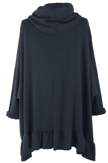 Frill Hem Hooded Tunic