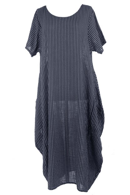 Stripe 2 Pocket Tulip Midi