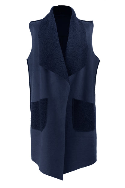 Waterfall Faux Suede Gilet