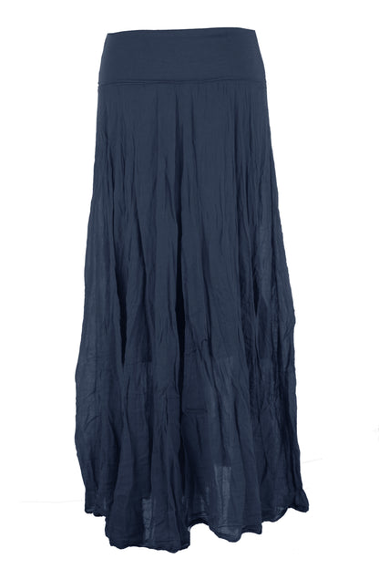 Cotton Panel Midi Skirt