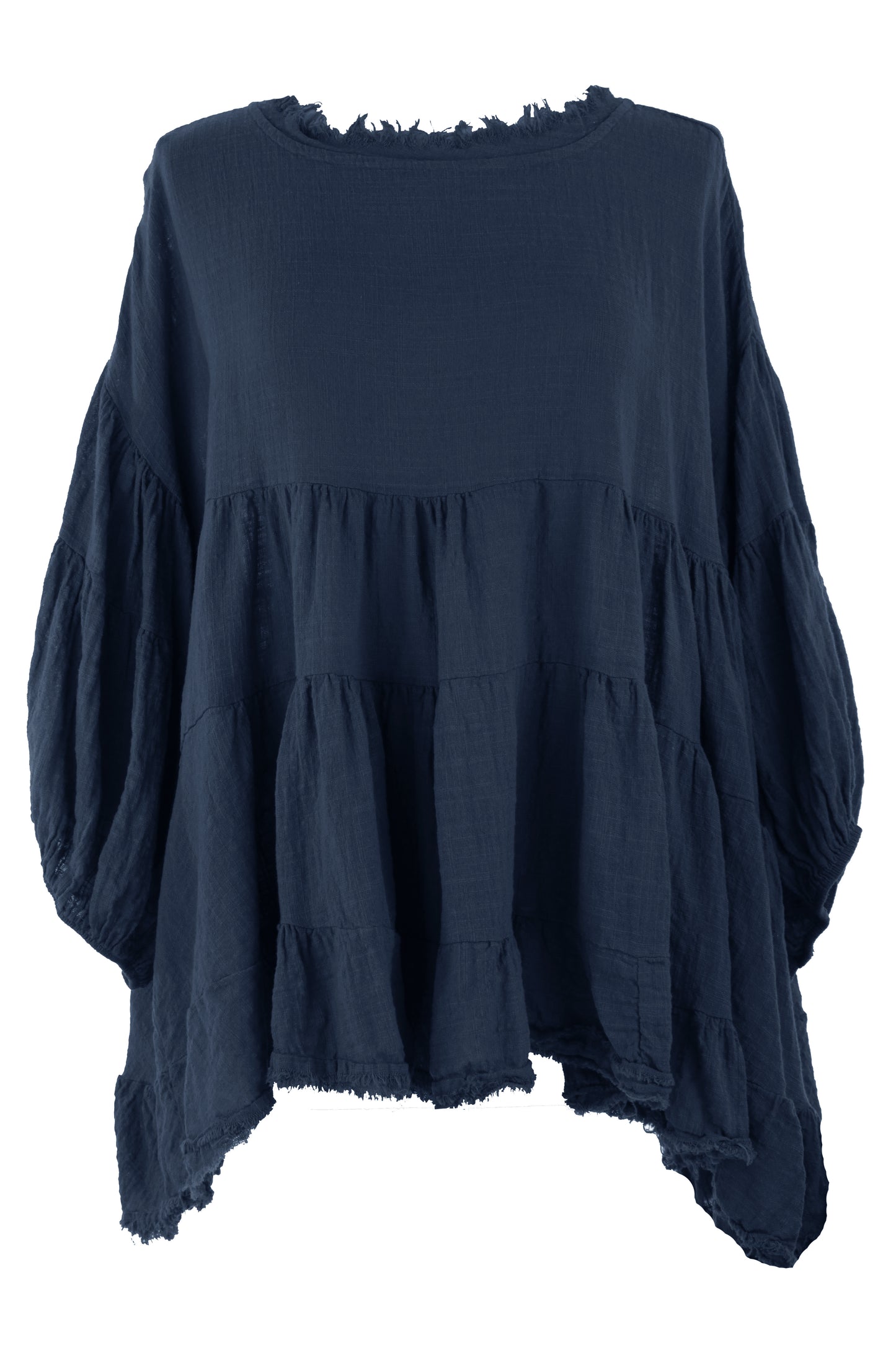 Balloon Sleeve Tiered Top