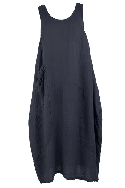 Sleeveless Pocket Linen Dress