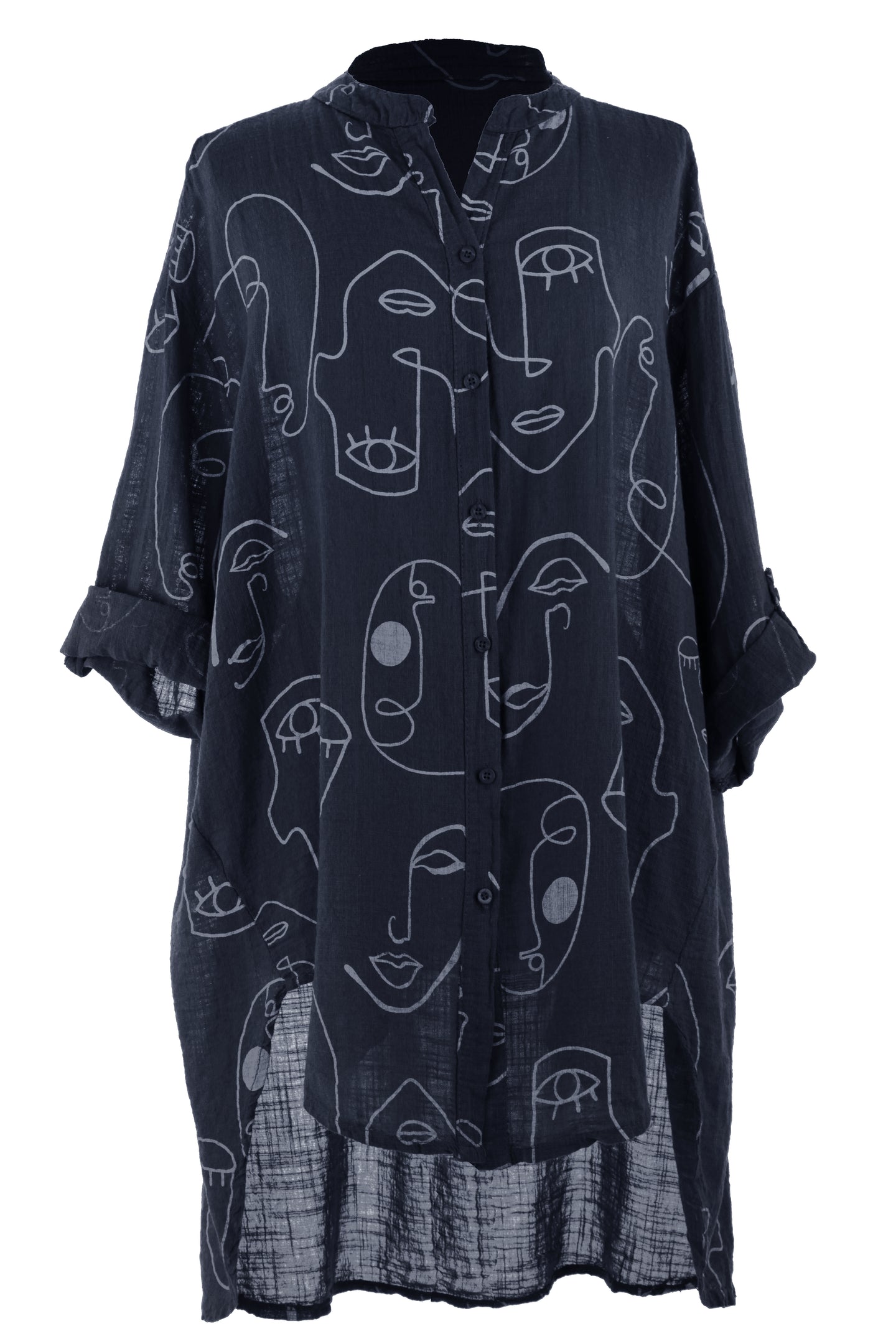 Abstract Face Cotton Shirt