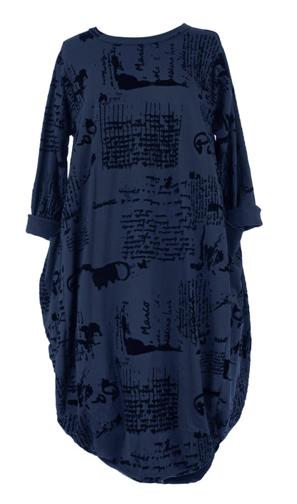 Flocking Script Midi Dress
