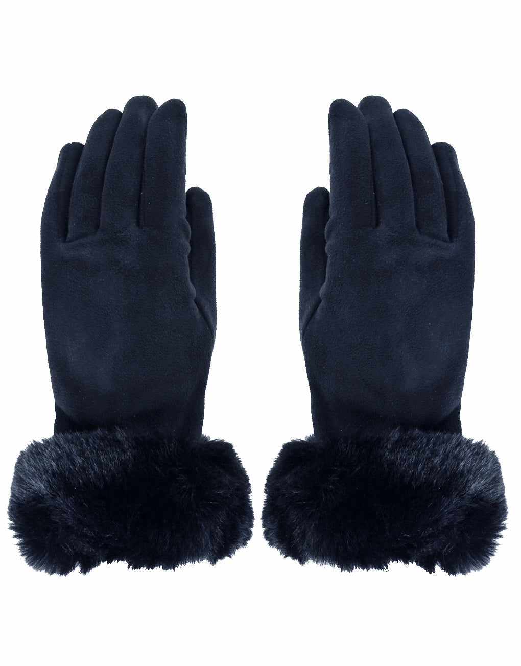 Faux Fur Cuff Suede Gloves