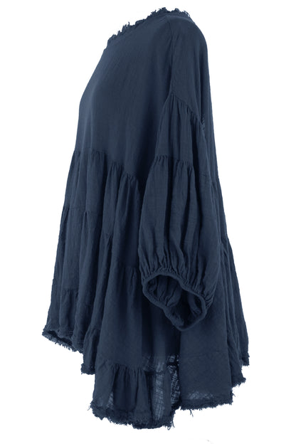Balloon Sleeve Tiered Top