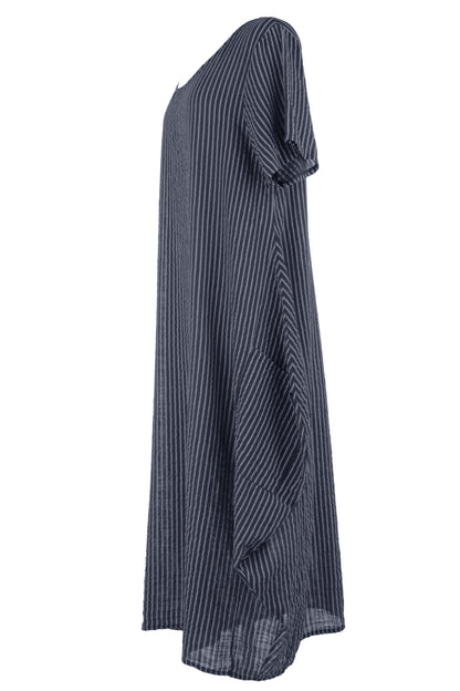 Stripe 2 Pocket Tulip Midi