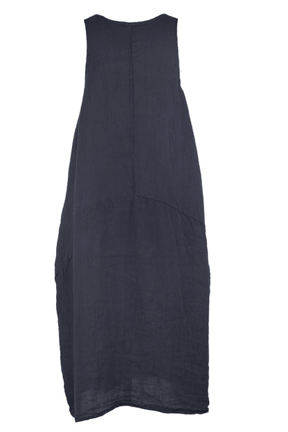 Sleeveless Pocket Linen Dress