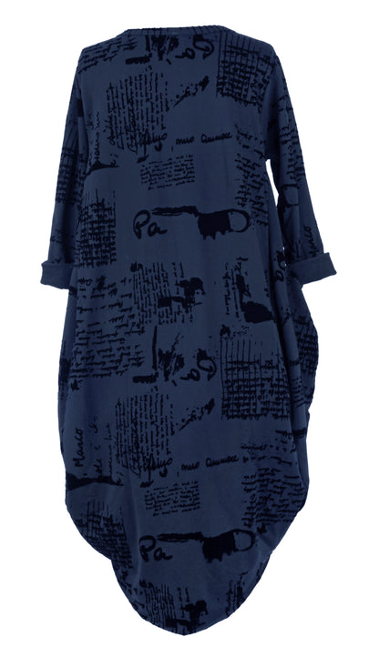 Flocking Script Midi Dress