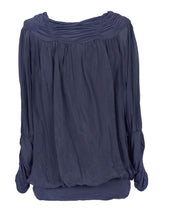 Load image into Gallery viewer, Ruched Neck Silk Blouse
