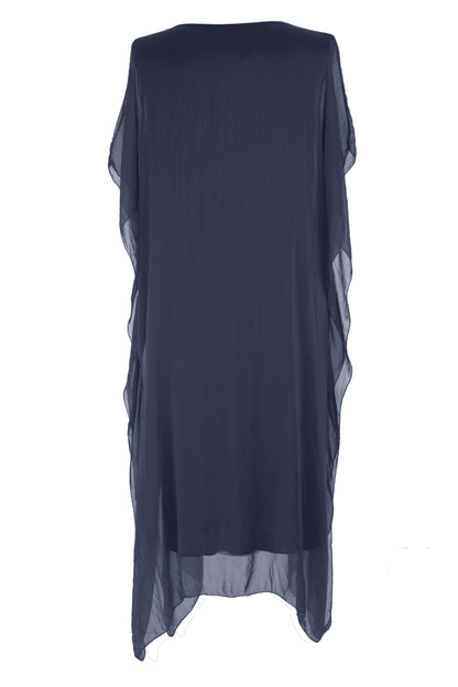 Batwing Silk Kaftan Midi
