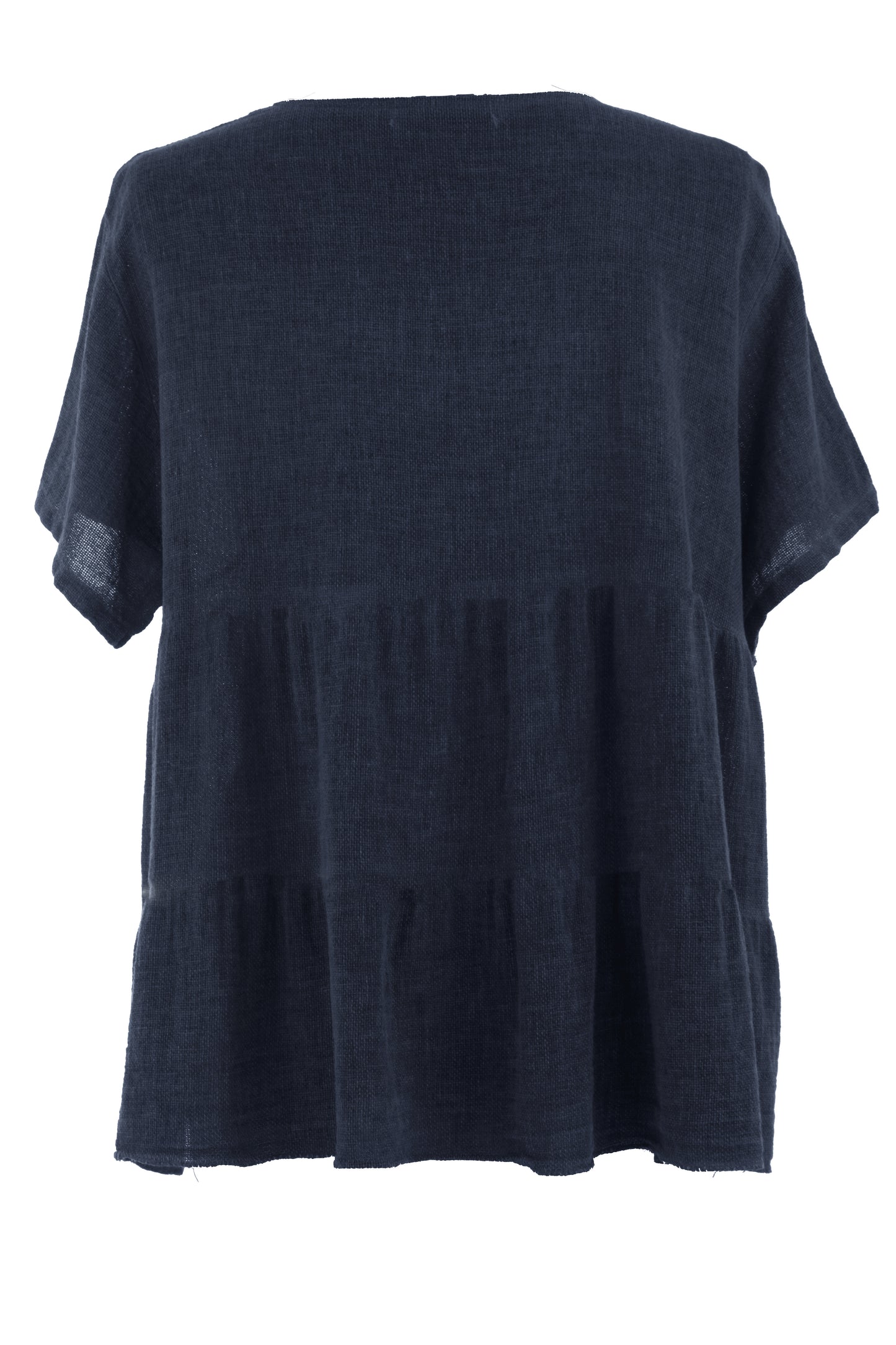 Button Tiered Linen Top