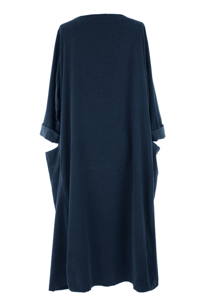 V Neck Corduroy Midi