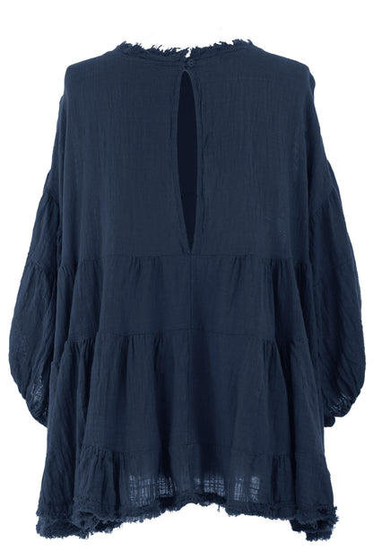 Balloon Sleeve Tiered Top