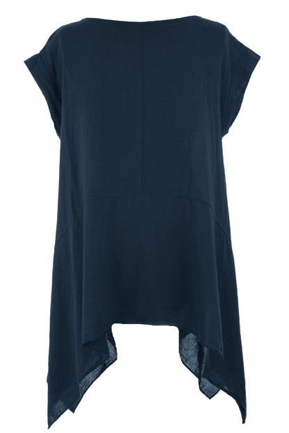 Hanky Hem Linen Top