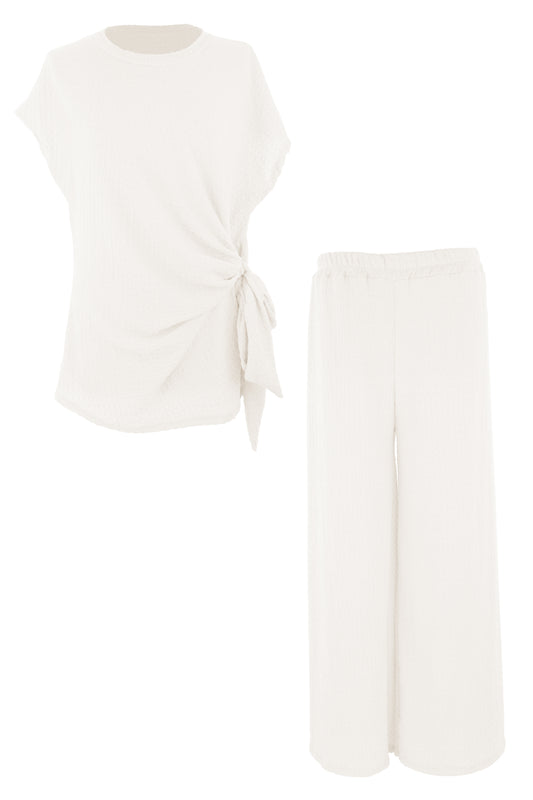 Side Tie Top Trouser Set