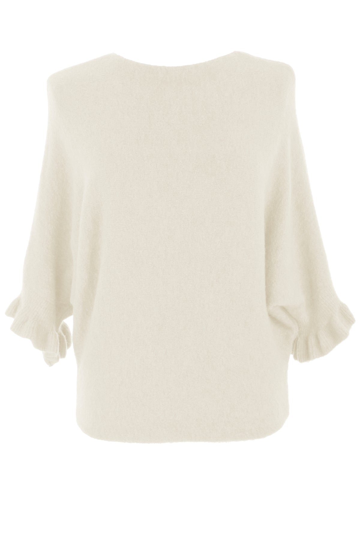 Frill Batwing Soft Knit Wool Jumper