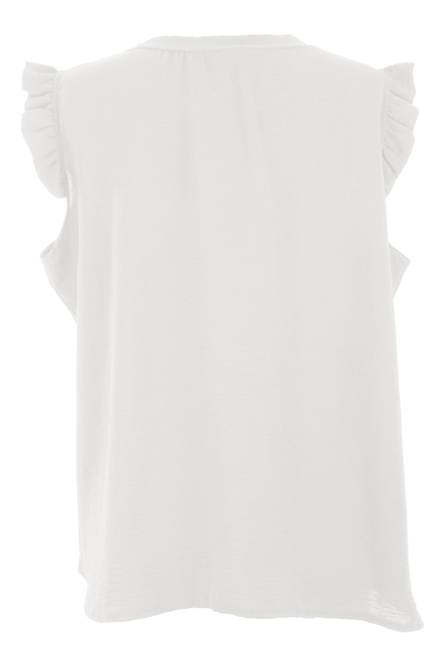 Sleeveless Frill Trim Necklace Top