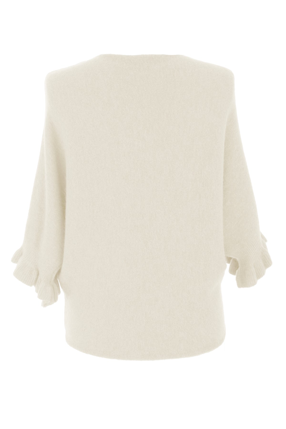 Frill Batwing Soft Knit Wool Jumper