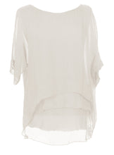 Load image into Gallery viewer, Frayed Hem Silk Top
