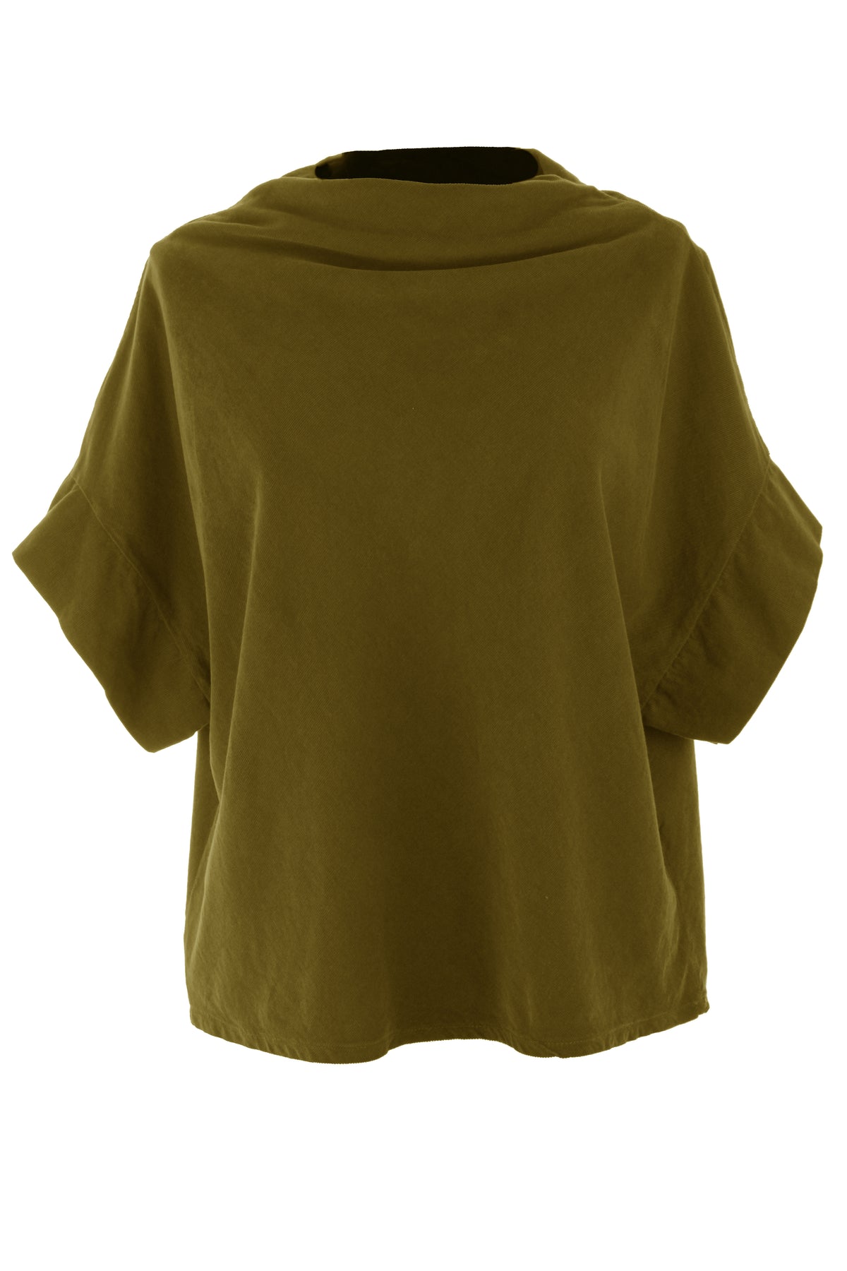 Slash Cowl Neck Corduroy Top