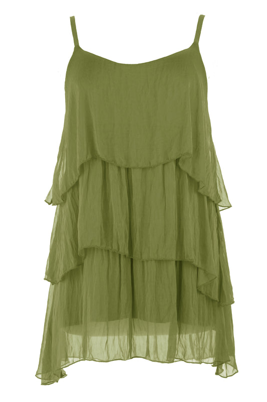 Ruffle Silk Vest