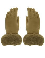 Load image into Gallery viewer, Faux Fur Cuff Suede Gloves
