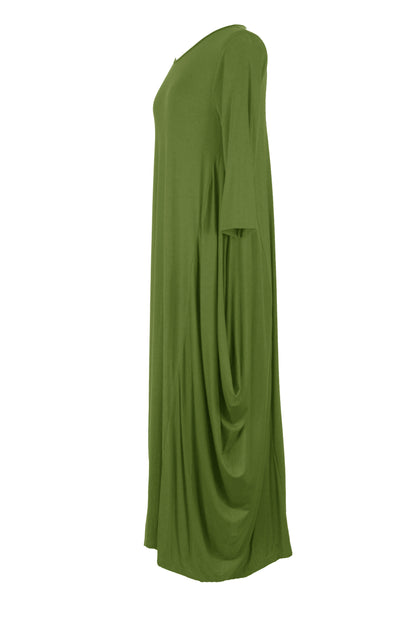 3/4 Sleeve Draped Dress