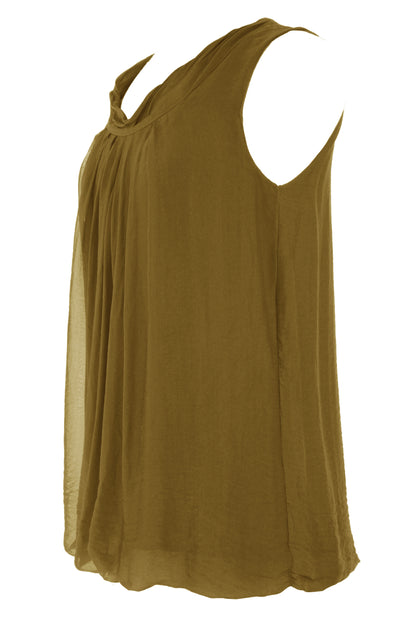 Puffball Silk Top