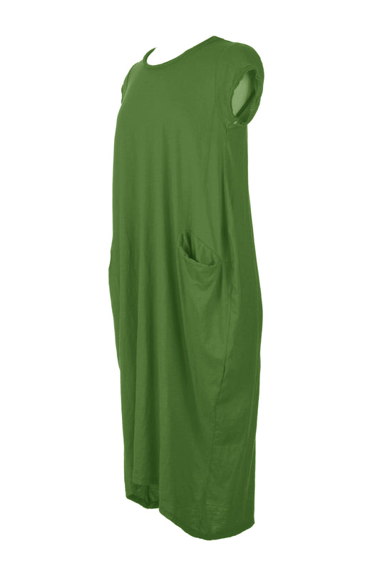 Cap Sleeve 2 Pocket Cotton Midi