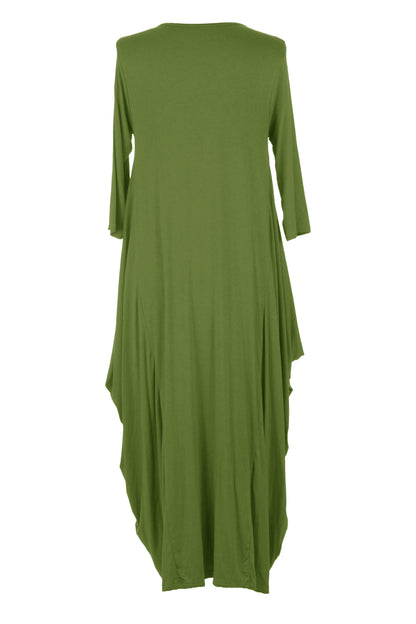 3/4 Sleeve Draped Dress