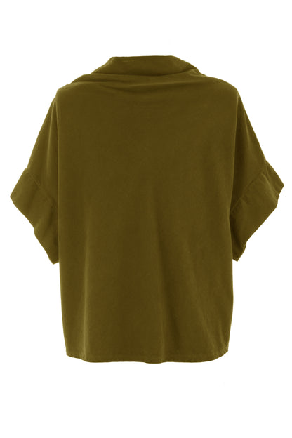 Slash Cowl Neck Corduroy Top