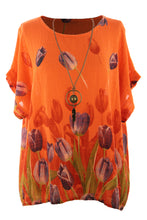 Load image into Gallery viewer, Tulip Print Necklace Cotton Top
