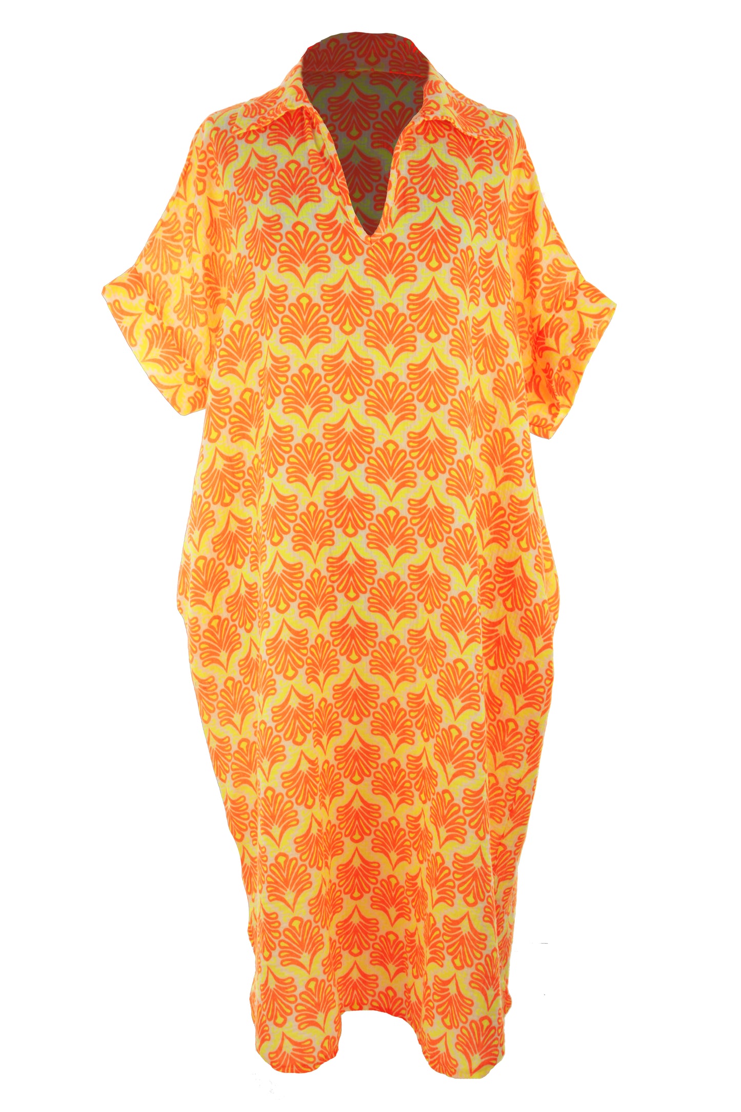 Block Print Collar Midi