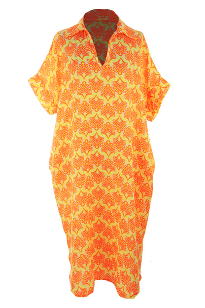 Block Print Collar Midi