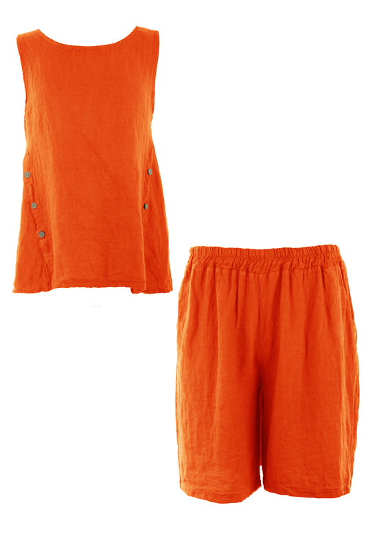 Linen Top Shorts Set