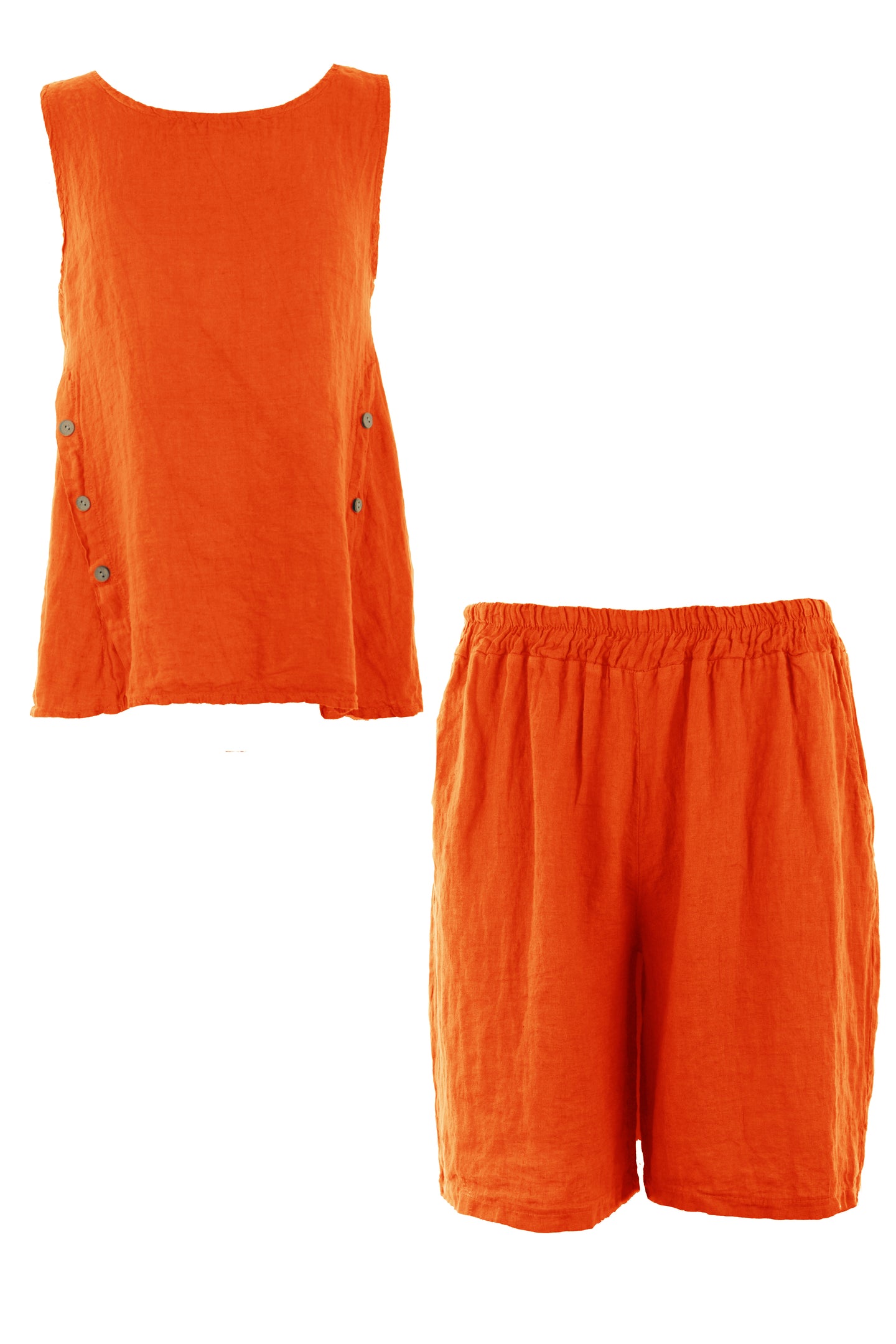 Linen Top Shorts Set