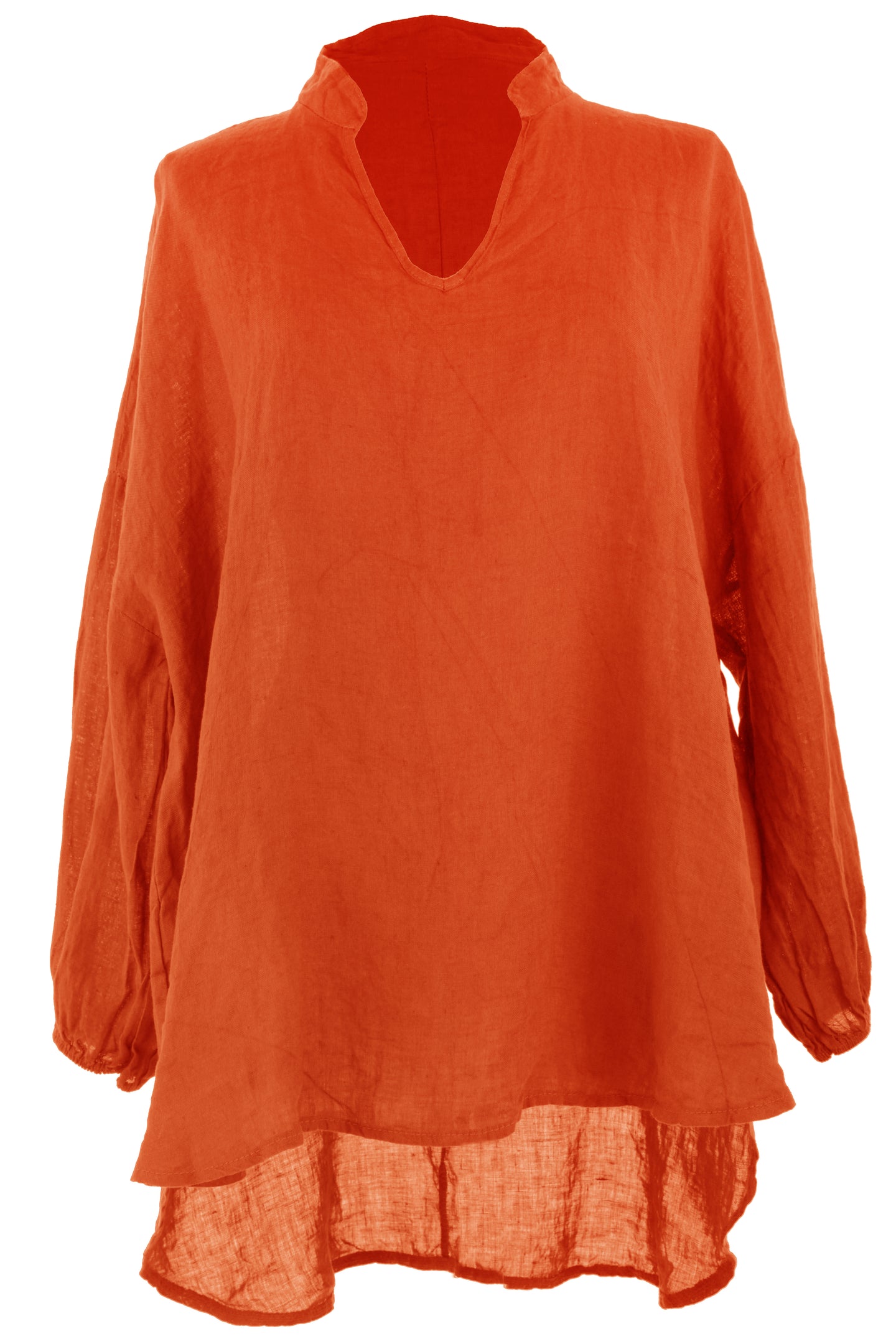 Collar V Neck Linen Top