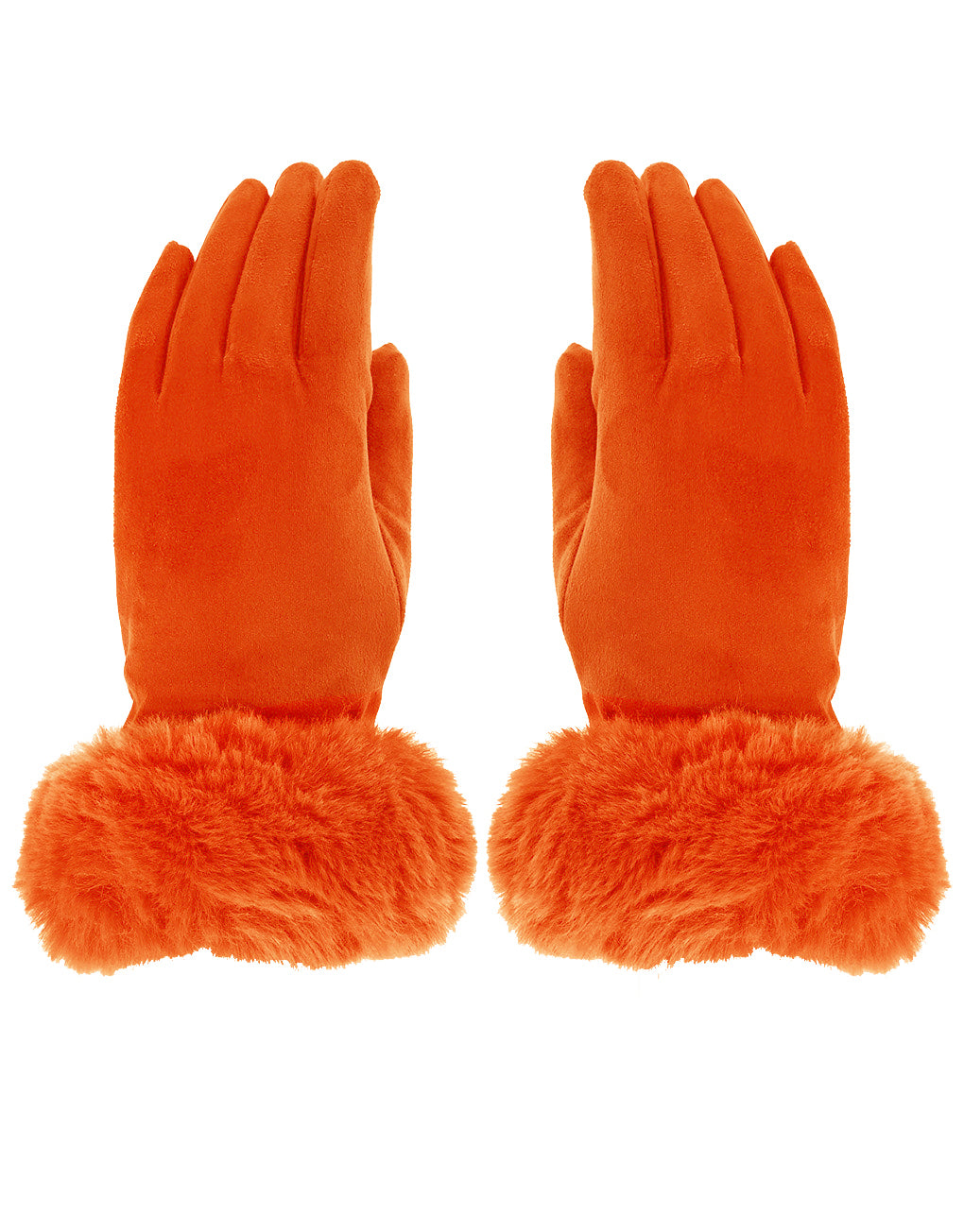 Faux Fur Cuff Suede Gloves